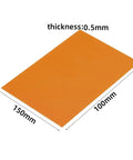 Red Phenolic Resin Sheet 0.5mm Thick 100x150mm Insulation Sheet For ICT IET Test Fixtures Machining Ready 5 Pack Pro Grade Durable Phenolic Plastic Board For DIY And Industrial Projects shown with 0.5mm thickness and 100x150mm size