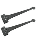 Heart Style Wrought Iron Strap Hinges, 18 Inch, Black Flush Mount With Spade Tip For Gates And Doors, heavy duty rust resistant pair