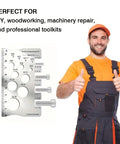 Worker holding Two Piece Stainless Steel Screw And Bolt Caliper Set With Precision Thread And Diameter Gauge M1 To M12
