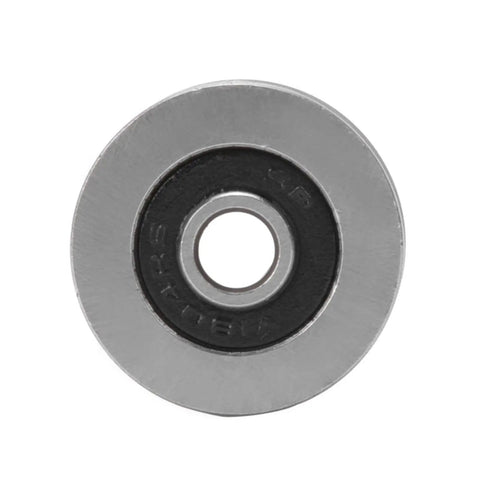 10 Pack Double Shielded V Groove Ball Bearings For Linear Motion Rails Deep V Guide Pulley Wheels 4x18x8mm visible in close-up view.
