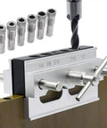 Self Centering Dowel Jig With Wide Capacity For Precise Wood Dowel Holes And Quick Clamp Setup, Includes Six Hardened Bushings