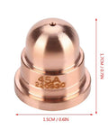 Premium 5 Pack Plasma Cutter Nozzles Model 220930 For MAX65 Torch Tips, copper nozzle 45A, 1.5cm diameter, 1.7cm height.