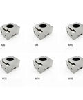 Straight Up Heavy Duty CNC Machine Precision Vise With Double Sided Wedge Clamping Block setup for M6, M8, M10, M12, M14, M16 fixtures.