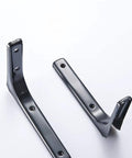 Built Different Steel Shelf Bracket To Handle Serious Weight This Heavy Duty Right Angle Mount offers a close-up view of black cold-rolled steel brackets.