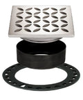 Kerdi Drain Grate Kit With Integrated Slope Bonding Flange For Bathrooms And Wet Rooms 4 Inch Brushed Stainless Steel Floral Adjustable Drain Assembly For Various Tile Thicknesses