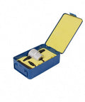 Double Head Metal Nibbler Cutter Set With Box For Sheet Metal, Drill Attachment Nibbler Saw, in blue and yellow storage case