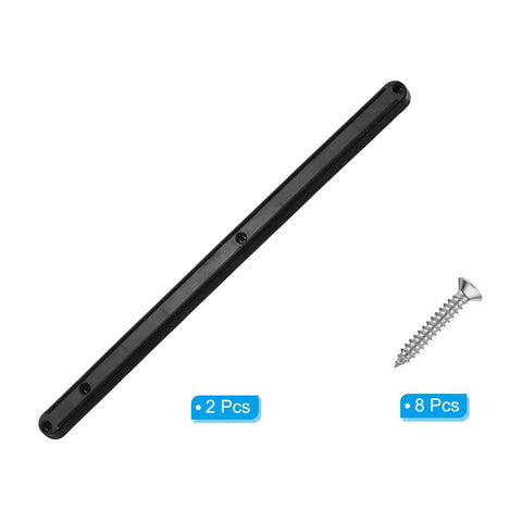 Black Plastic Drawer Slides With 12 Inch Side Mount Guide Rails And Mounting Hardware, 2 slides and screws included.