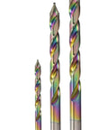 Step Point HSS Drill Bit Kit Three Piece Set No Pilot Hole Needed With Fast Starts And Cleaner Holes 135 Degree Split Point Tip In Plastic Case One Eighth Inch And Three Eighth Inch M2 Steel Three Flat Shank Multi Color Finish