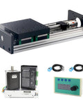 Beefy Heavy Duty CNC Linear Motion Module With Double Rail Ball Screw Actuator, 100mm Stroke, Ultra Precise Positioning, High Load Capacity, Custom Lengths From 100mm To 20000mm, Easy Install, Compatible With Multiple Drives And Controllers. Linear axis with drive kit.