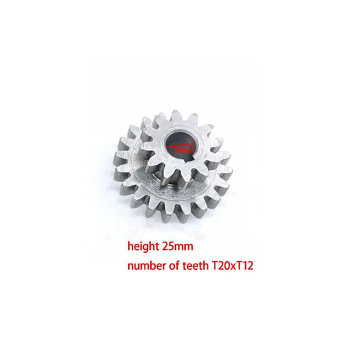 2 Speed Hi Low Metal Double Gear Set For CJ0618 Series Mini Lathe Metal Cutting Machine Durable 45 Carbon Steel Module M2.25 Precision Gearing For DIY Shop Projects, T20xT12 25mm