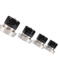4 Pack Boat Trailer Bearing Protector Caps, Stainless Steel Wheel Bearing Covers With Dust Guard, lined up on white background