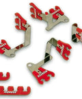 Show Car Wire Loom Kit Red Universal Fit 7 To 9 Mm Looms Includes 8 Two Hole Looms 2 To 4 Hole Spacers And 4 Chrome Plated Brackets