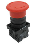 Red 22mm Mushroom Emergency Stop Push Button Switch 2NC Latching with Panel Mount 660V AC 10A 2 Pack, top view