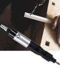 Beefy Portable Pneumatic Screwdriver for Quick Fastening and Dismantling Screws, Lightweight air powered tool in use on wood plank