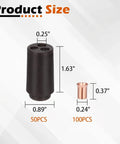 Heavy Duty Dry Splice Wire Connector Crimp Sleeve 600V Rating Perfect For Secure Electrical Circuit Splices Low Voltage High Voltage Applications Includes 50 Pack With Pre Filled Sleeves For Tough Jobs Around The House And Shop, 1.63" x 0.89"