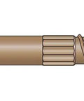 Hardcore Exterior Grade Timber Screws Four Inch Heavy Duty Wood Fasteners With Double Barrier Coating And Wide Washer Head Built Like A Tank For Rough Job Sites And Drives Dead Nuts Tight Pack Of Fifty view of screw detail with wide washer head and sawtooth tip.