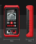 Smart Auto Ranging Digital Multimeter TM 510 4000 Counts with Non Contact Voltage Detection, front and side view dimensions.