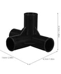 4-Way Plastic Shoe Rack Connectors, 16mm Inner Diameter, Black Replacement Pipe Joints For DIY Shoe Cabinets And Garment Racks