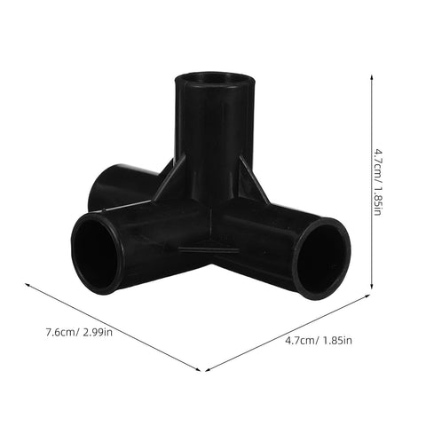 4-Way Plastic Shoe Rack Connectors, 16mm Inner Diameter, Black Replacement Pipe Joints For DIY Shoe Cabinets And Garment Racks
