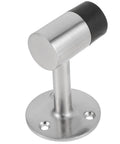 Zinc Alloy Door Stopper With Rubber Bumper, Rust Proof And Windproof Design in silver finish, side view highlighting rubber tip.