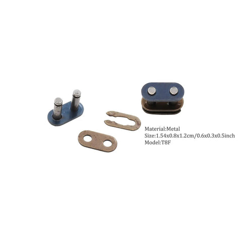 8mm Chain Master Link Kit For 47cc 49cc Mini Pocket Dirt Bike And ATV Quad Replacement Connectors Pack Of 2 Durable Metal Alloy Fits 8mm Chain Master Links, showing metal components with pins and link plates.