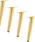 Heavy Duty Metal Tapered Table Legs 4 Pack Built Different Easy Swap For Desks Couches Cabinets TV Stand Quick Refurbish With Pre Drilled Plates And Nonslip Floor Pads Major Room Glow Up - gold tapered metal legs set.