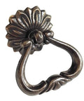 Dark Antique Brass Ring Pulls For Dresser Drawers And Cabinets, Vintage Swing Bail Handles, Single Hole Cabinet Hardware, 1.9 Inch Diameter And 2.1 Inch Length, Zinc Alloy Furniture Pulls