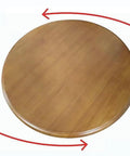 Top view of Huge 30 Inch Solid Wood Lazy Susan Turntable For Dining Tables Heavy Duty Rotating Tray With Smooth Spin Eco Friendly Teak Finish Ideal For Home Kitchen Hotels And Restaurants 100cm Diameter