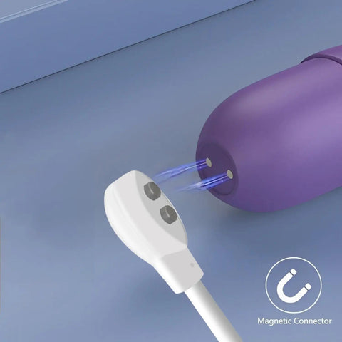 Magnetic Usb Dc Charger Cable 6Mm Oval Base, 2.7Ft Replacement Charging Cord for toys and massagers, showing magnetic connection.