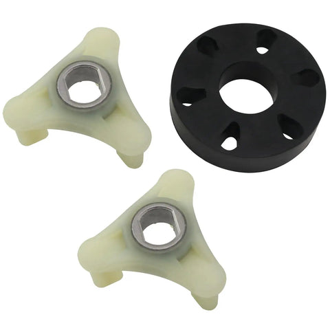 Set Of 2 Metal Core Motor Coupling Kit For Washer Drive System 1.26x2Inch Replacement Part AP3963893 showing couplings and gear.