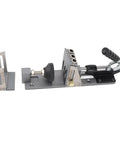 Top Tier Aluminum Alloy Pocket Hole Jig Kit With Precision Step Drill And Adjustable Depth Stop For Flawless Wood Joinery and No Fuss Weekend DIY Craftsman Work. Side view of assembly with adjustable clamps.