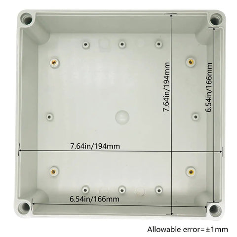 Interior of IP67 Waterproof Junction Box In Tough ABS Plastic, Dustproof Outdoor Indoor Electrical Project Enclosure in Grey