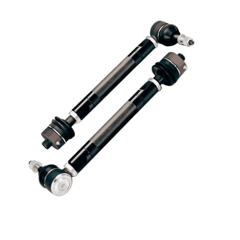 Crazy Tough Heavy Duty Tie Rod End Replacement Kit Includes Two Premium Steering Components For Chevy Silverado 2011 Through 2024, with black metal rods and ball joints.