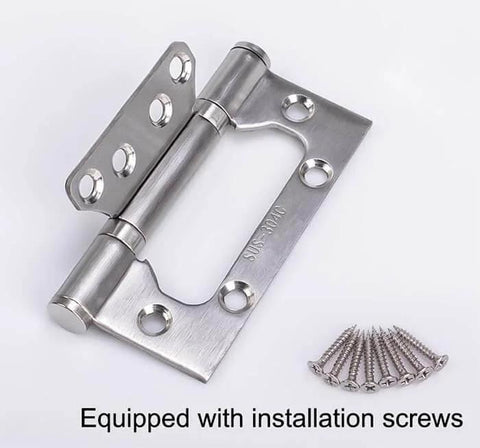 Heavy Duty 4 Inch Stainless Steel Door Hinges Set 3 Pack Bearing Square Angle Hinges For Wooden Doors Indoor Hardware with screws