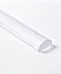 Clear Acrylic Shower Threshold And Drain Dam Strip Dapper Bathroom Water Barrier Half Inch Wide By Quarter Inch Tall 39 Inch Long angled view on white background