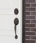 Oil Rubbed Bronze Entry Door Handleset With 12 Inch Exterior Vertical Handle And Single Cylinder Deadbolt ANSI Grade 3 Front Or Back Door Hardware