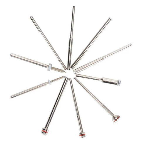 Heavy Duty Sandpaper Clamp Bar 10 Pack Metal Clamp Rod For Grinding Wheel Chuck Secure Grip displayed in a radial layout.