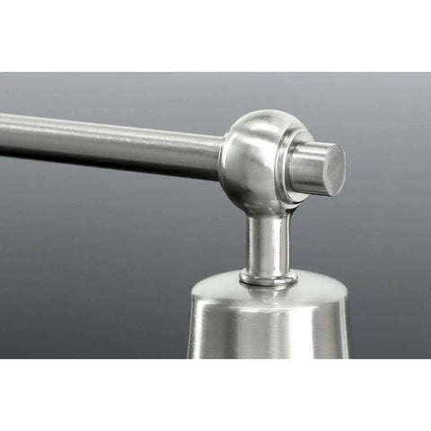 Bramlett Brushed Nickel Two Light Bath And Vanity Fixture With Matte Black Shades And Back Plate, Vintage Industrial Style Lighting With Old School Vibe For Traditional Bulbs, Modern Farmhouse Appeal