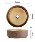 UMJIGF Bathroom Countertop Vessel Sink Bathroom Vessel Sink Bathroom Light Luxury Ceramic Basin round shape top view with dimensions