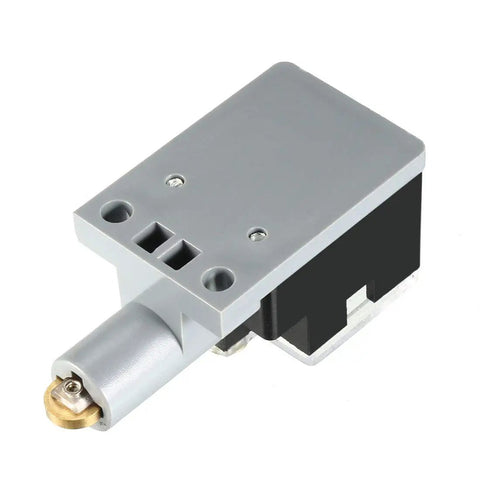Close-up of 2 Pack LXW3N 1NO 1NC Spring Plunger Roller Micro Limit Switch in black, compact design for mechanical control, IP62 dustproof