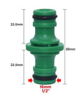 Green plastic Six Pack 16mm Half Inch Garden Hose Repair Couplings And Quick Connect Water Connectors Double Port Joint Fittings