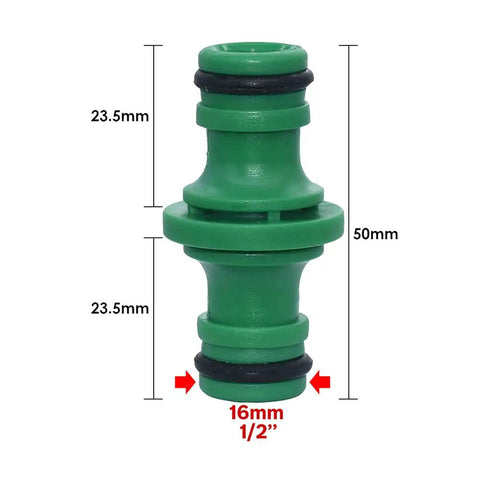 Green plastic Six Pack 16mm Half Inch Garden Hose Repair Couplings And Quick Connect Water Connectors Double Port Joint Fittings