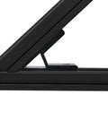 Side view of 4 Pack 45 Degree Aluminum Corner Brackets For 4040 Profiles Black Aluminum Extrusion Accessories, mounted and connecting frames.