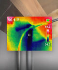 TI250 Rechargeable Thermal Imaging Camera With 19,200 Pixel Resolution And Three Color Palettes showing temperature variations.