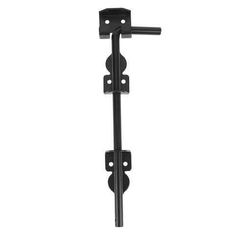 12 Inch Heavy Duty Carbon Steel Ground Drop Gate Latch With Rust Resistant Black Finish for Double Yard Fence Doors