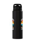 Sailplane Pilot Water Bottle Dope Gift for Glider Lovers, black stainless steel insulated double wall bottle.