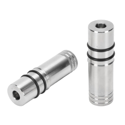 20mm Stainless Steel Bench Dogs Set With Rubber Connectors For T Track Woodworking Tables And Clamps, Arrow Storage Case, two parts shown