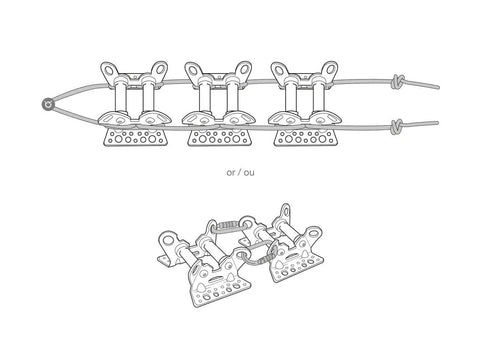 Illustration of Pro Grade Rope Protector Roller Coaster with Bearing System and Reversible Design for climbing and rigging.