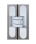 Invisible Concealed Hinge For Exterior Solid Wood Doors, Adjustable After Installation, Recessed Hardware, Hidden Mount shown open