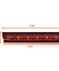 G-PLUS red LED third brake light with chrome housing; about 9.5 in wide and 1.85 in tall; fits Leer/ARE/Century/Jason/Astro truck caps